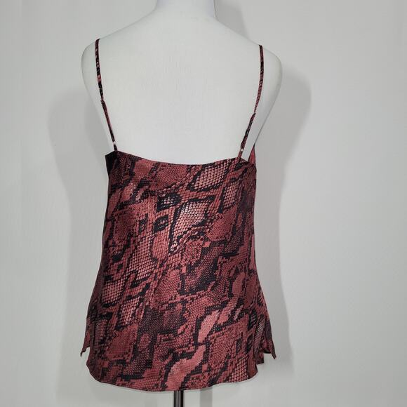 L'agence Python Print Kay Cowl Neck Camisole Garnet Black Charmeuse Silk X-Small - Picture 5 of 6